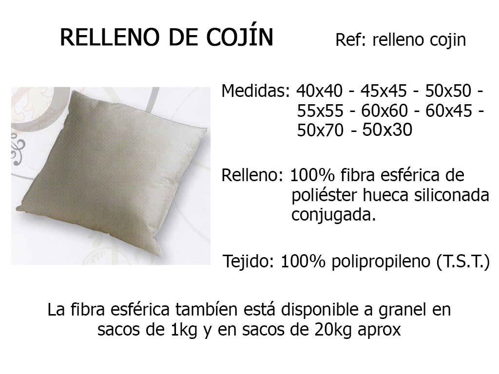 RELLENO PARA COJINES 60x60