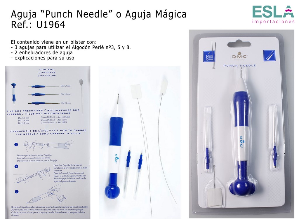 Aguja Mágica Número 2. Bordado Needle Punch.
