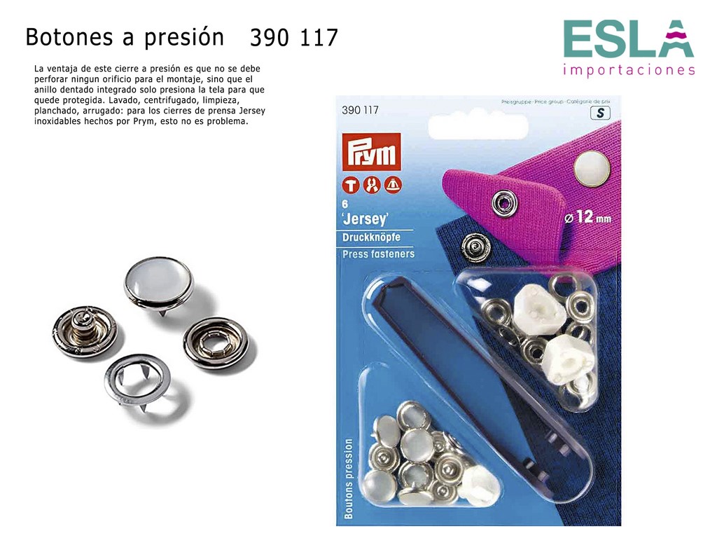 Broches de presión latón 30 mm plateado Prym 341260 – Mercería Barcelona