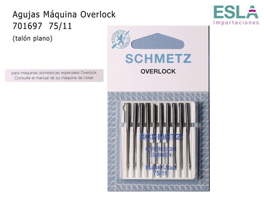 AGUJAS MAQUINA OVERLOCK 701697 SCHMETZ