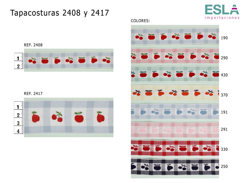 TAPACOSTURAS 2408 Y 2417