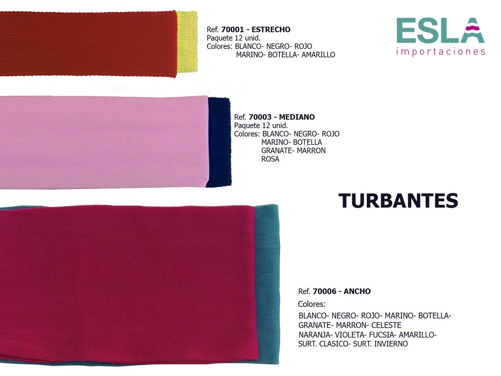 TURBANTE LISO 70001 70003 70006