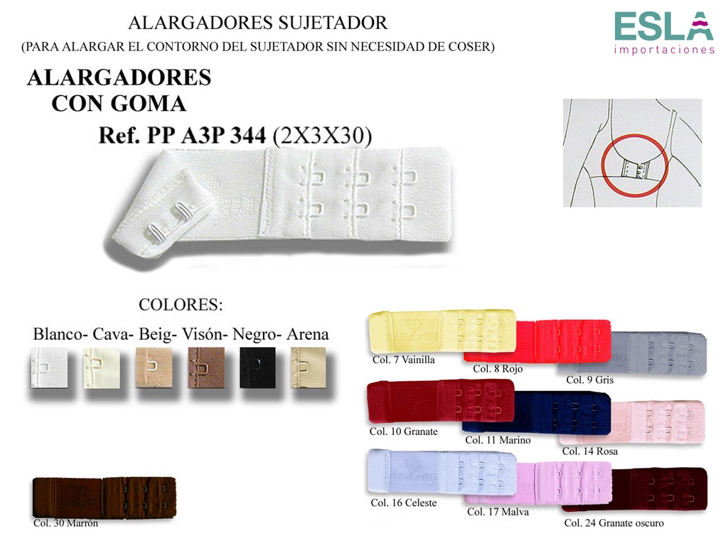 ALARGADOR SUJETADOR CON GOMA PPA3P344