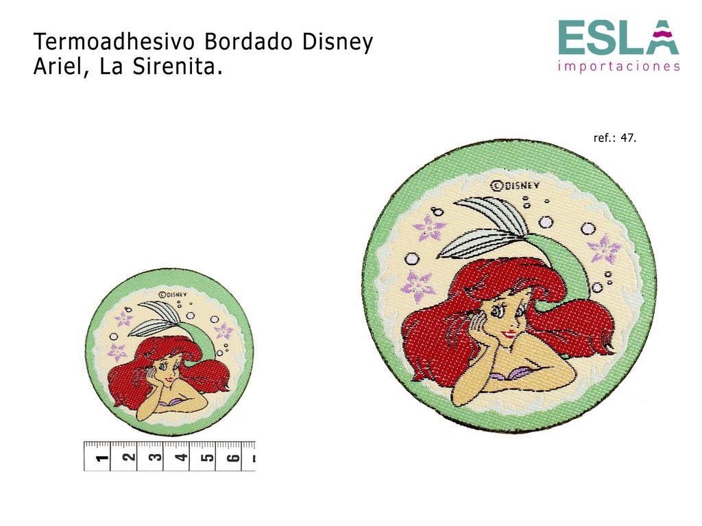 TERMOADHESIVO BORDADO DISNEY LA SIRENITA 47 ARIEL