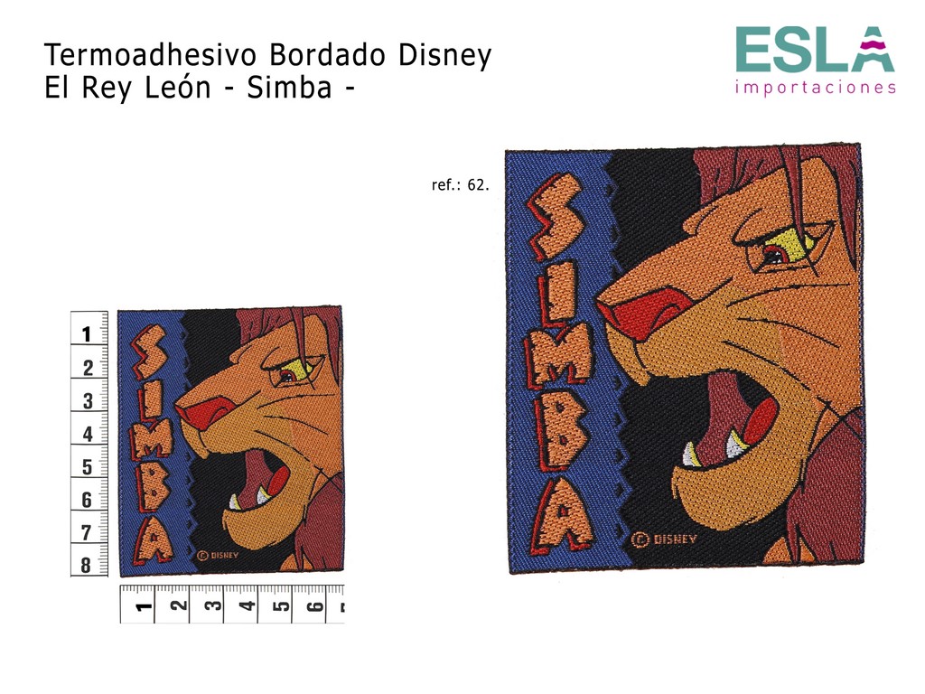 TERMOADHESIVO BORDADO DISNEY EL REY LEON 62 SIMBA