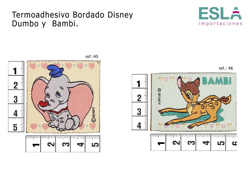 TERMOADHESIVO BORDADO DISNEY 45 DUMBO 36 BAMBI