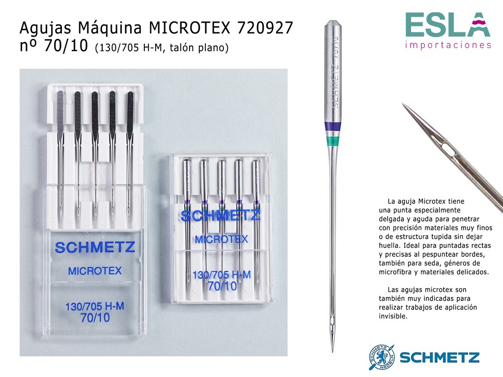 AGUJA MAQUINA MICROTEX 720927 SCHMETZ 70