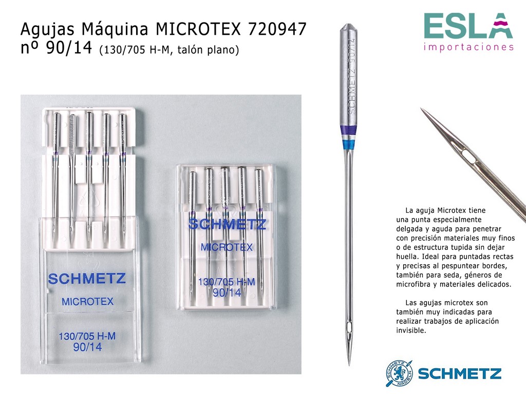 AGUJA MAQUINA MICROTEX 720947 SCHMETZ 90