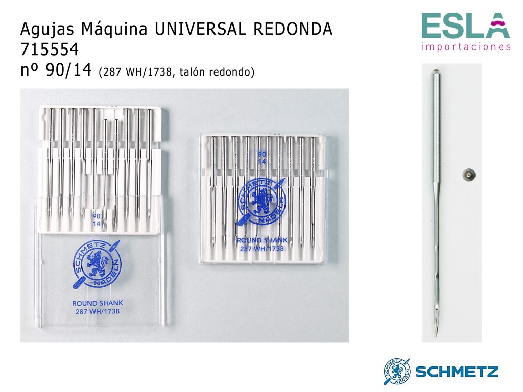 AGUJA MAQUINA UNIVERSAL REDONDA 715554 SCHMETZ