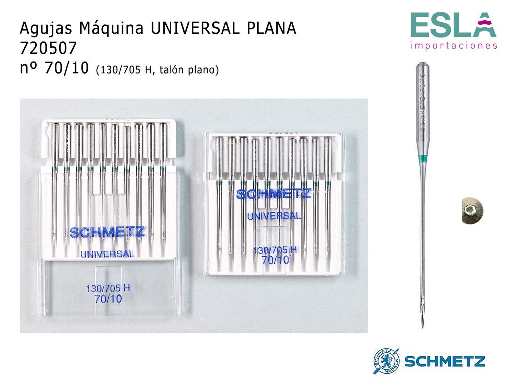 AGUJA MAQUINA UNIVERSAL PLANA SURTIDA 720507 SCHMETZ