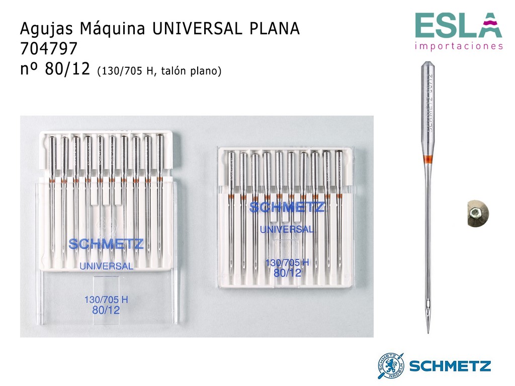 AGUJA MAQUINA UNIVERSAL PLANA 704797 SCHMETZ