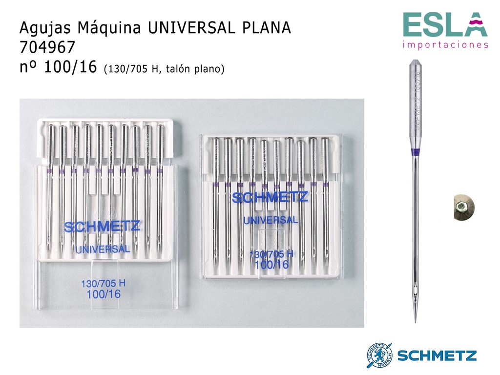 AGUJA MAQUINA UNIVERSAL PLANA 704967 SCHMETZ