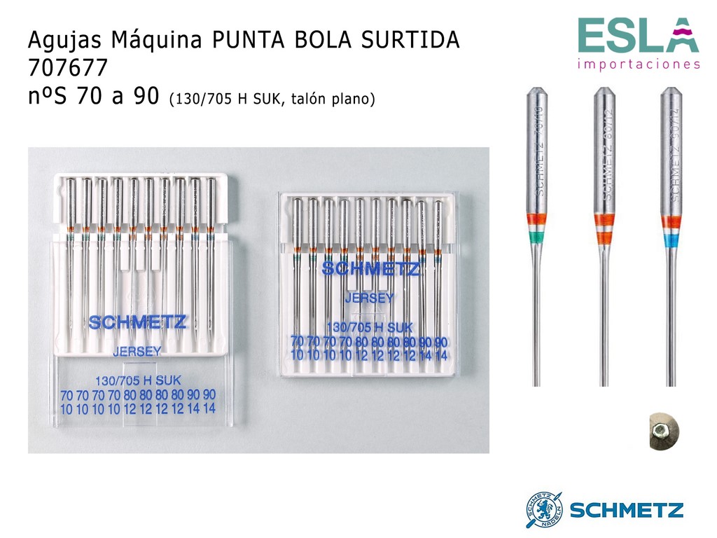 AGUJAS MAQUINA PUNTA BOLA SURTIDA 707677 SCHMETZ