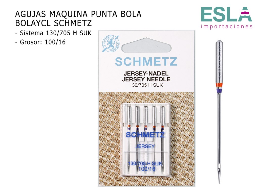 AGUJAS MAQUINA PUNTA BOLA BOLAYCL SCHMETZ 100