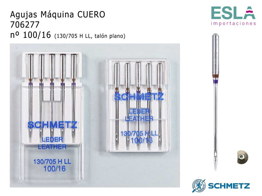 AGUJAS MAQUINA CUERO 706277 SCHMETZ