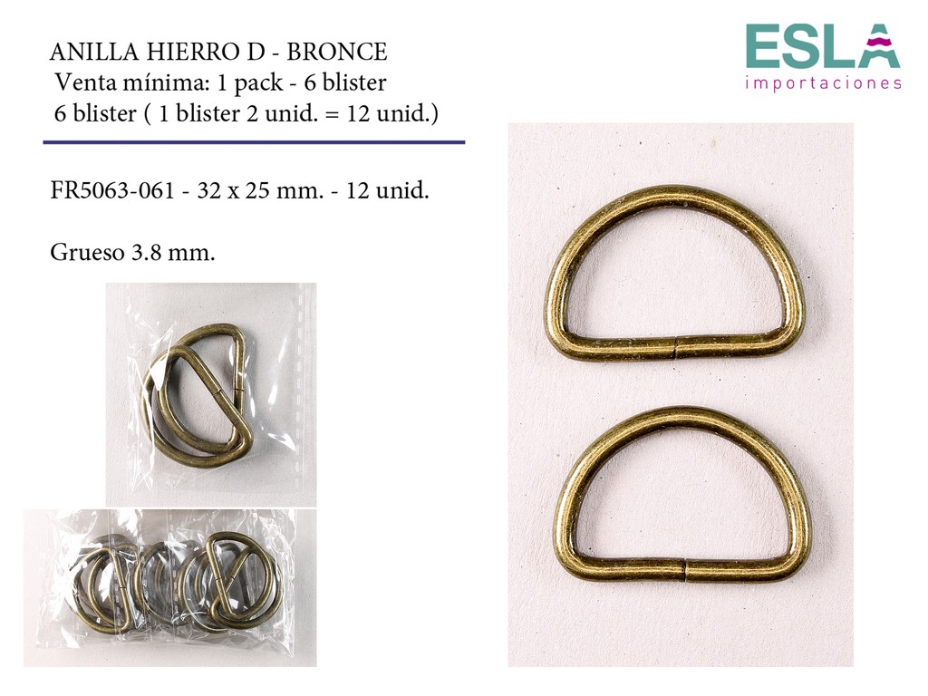 PIQUETE ANILLA HIERRO COLOR BRONCE FR5063-061