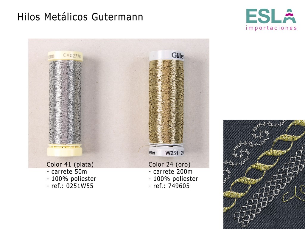 HILOS METALICOS BORDAR Y COSER GUTERMAN