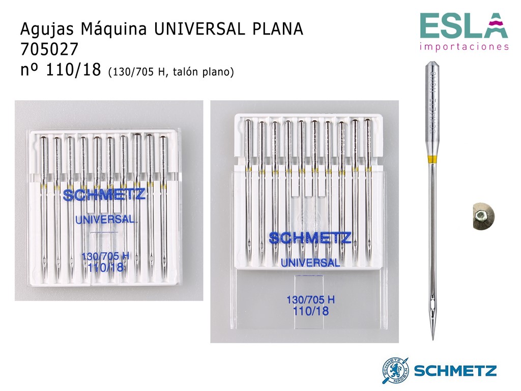 AGUJAS MAQUINA UNIVERSAL PLANA 705027 SCHMETZ